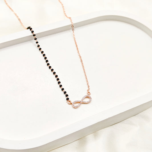 Infinity Rosegold Plated Mangalsutra Necklace 925 Silver
