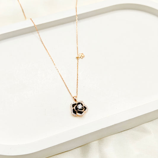 Rose Rosegold Plated Necklace 925 Silver
