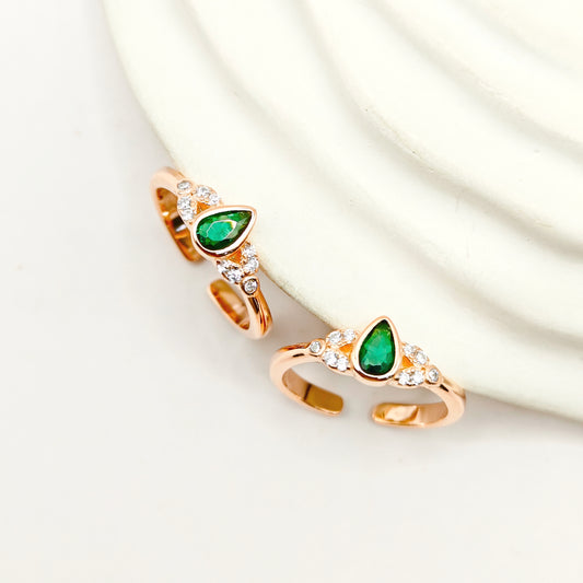 Grace Green Rosegold Plated Toering 925 Silver
