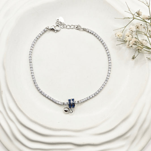 Sapphire Tennis Bracelet 925 Silver