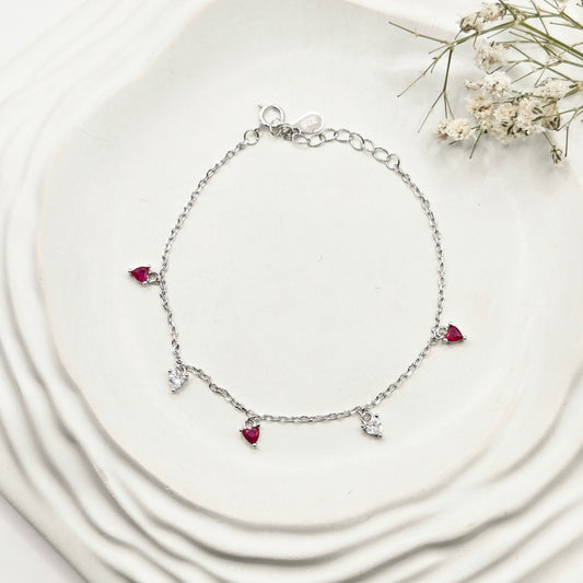 Heart Charm Bracelet 925 Silver