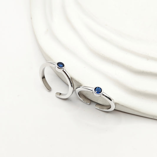 Mini Dot Blue Toering 925 Silver