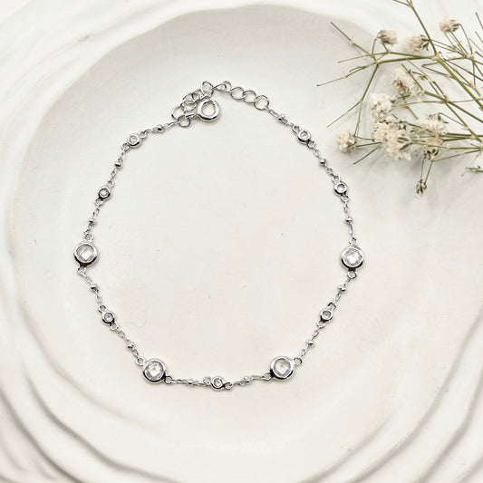 Bezel Bracelet 925 Silver