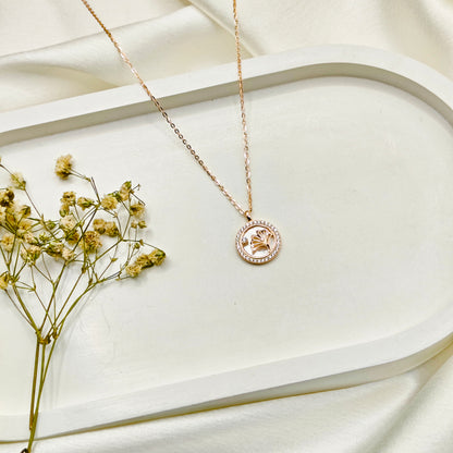 Marie Necklace Rosegold Plated Silver