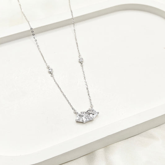 Trio Bow Necklace 925 Silver