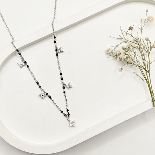 Petal Charm Mangalsutra Necklace 925 Silver