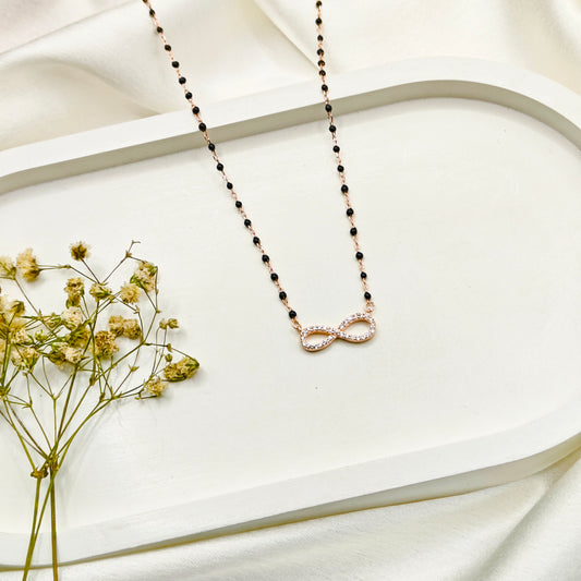 Infinity Mangalsutra Necklace Rosegold Plated 925 Silver