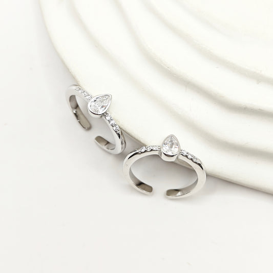Drop Bezel Toering 925 Silver