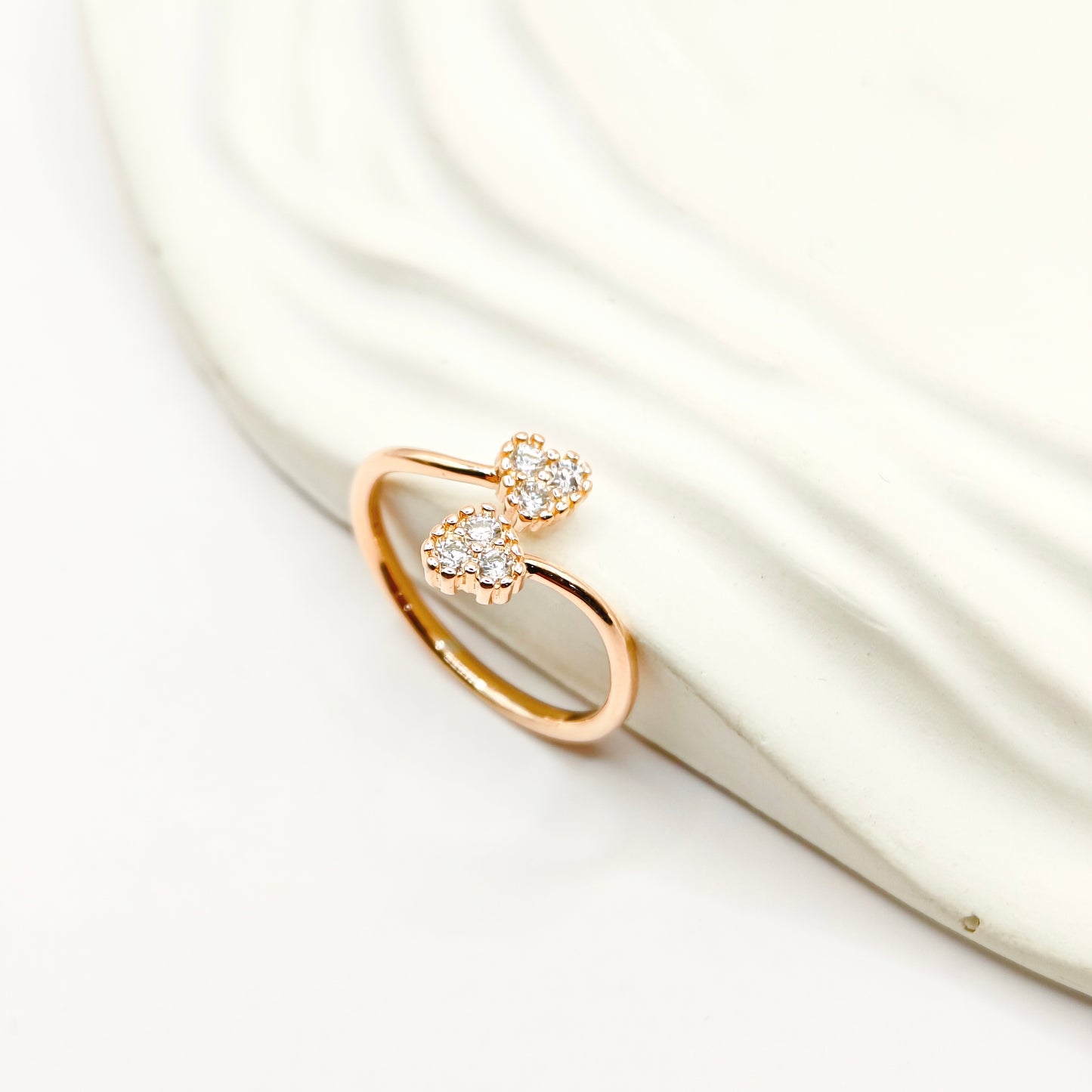 Heart Ring Rosegold Plated 925 Silver