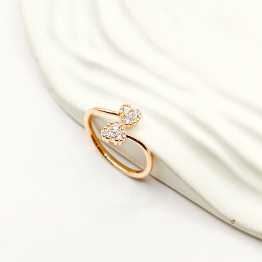 Heart Ring Rosegold Plated 925 Silver