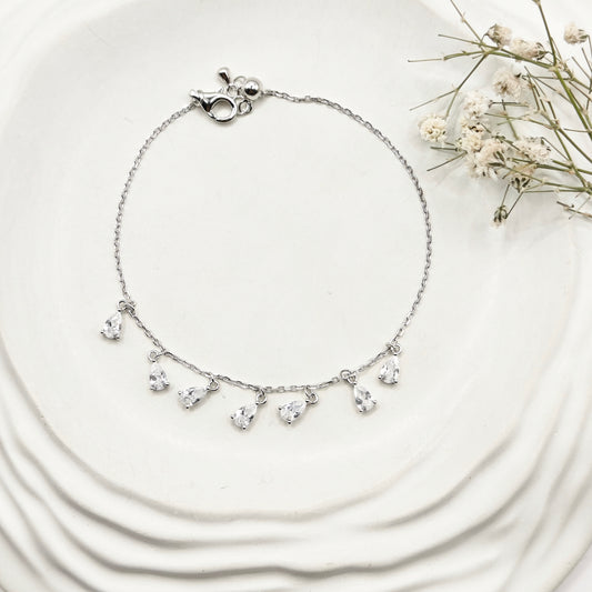 Drop Charm Bracelet 925 Silver