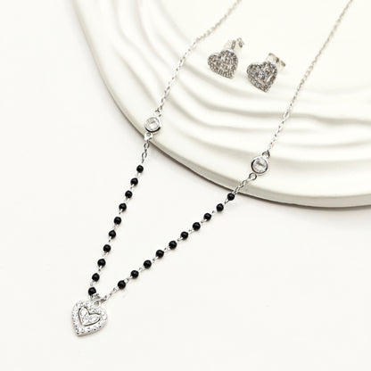 Heart Mangalsutra Jewellery Set 925 Silver