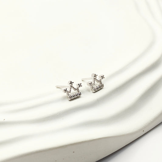 White Crown Earring 925 Silver