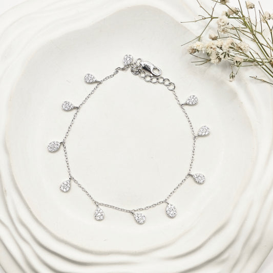 Drop Charm Bracelet 925 Silver