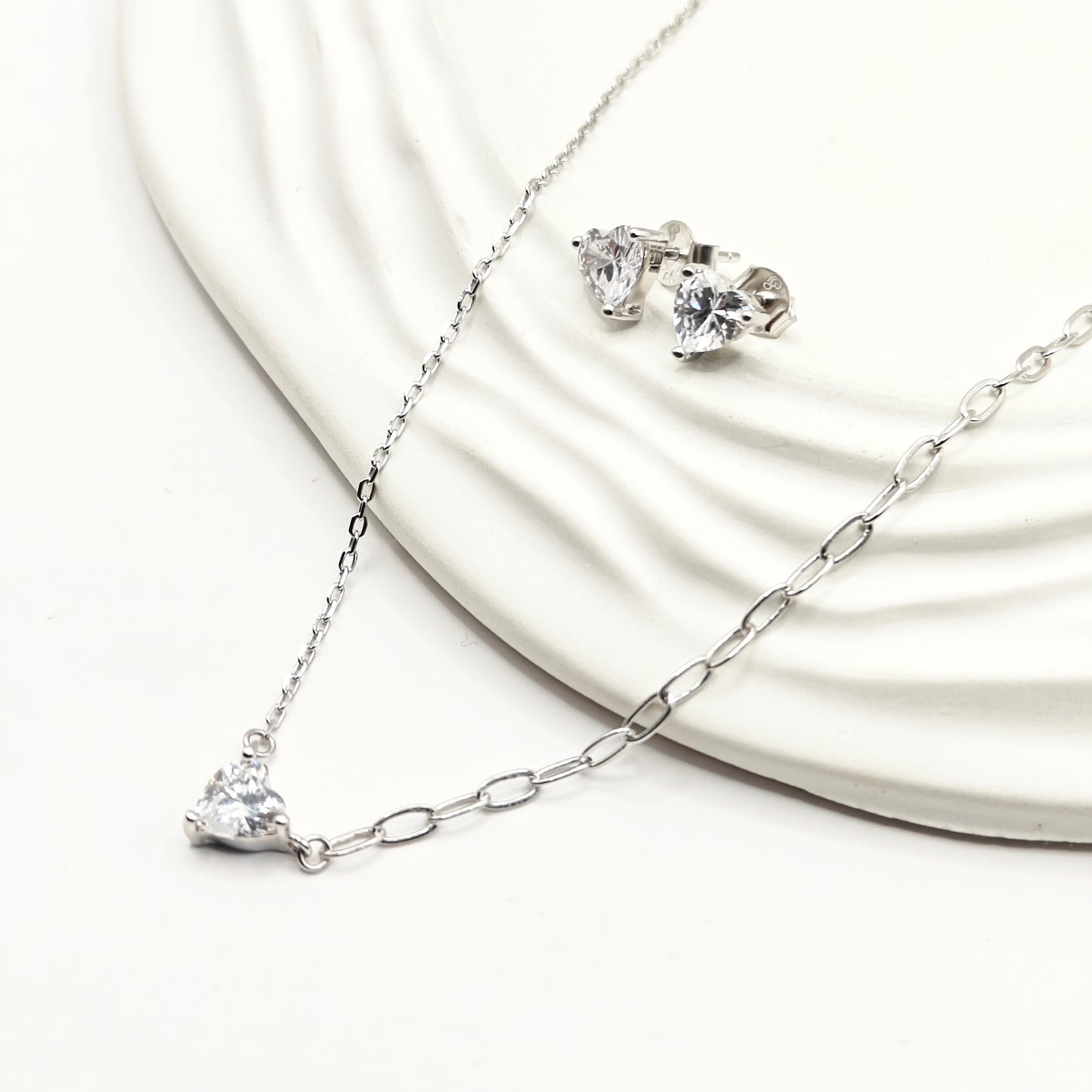 Heart Jewellery Set 925 Silver