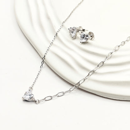 Heart Jewellery Set 925 Silver