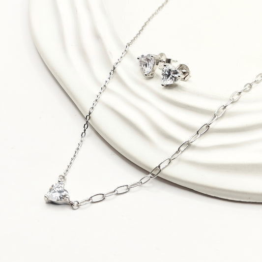 Heart Jewellery Set 925 Silver