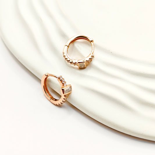 Zuri Hoop Earrings Rosegold Plated 925 Silver