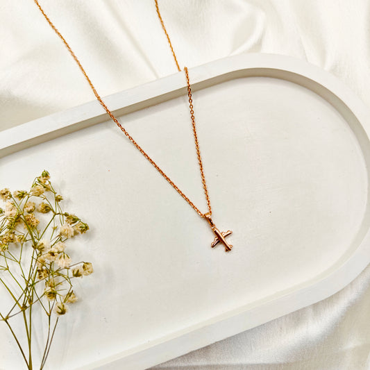 Aeroplane Necklace Rosegold Plated 925 Sily