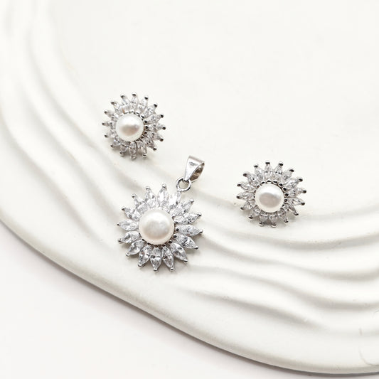 Pearl Jewellery Set 925 Silver