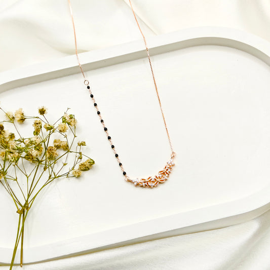 Evie Mangalsutra Necklace Rosegold Plated 925 Silver