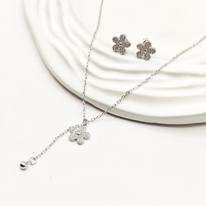 Flower Jewellery set 925 silver
