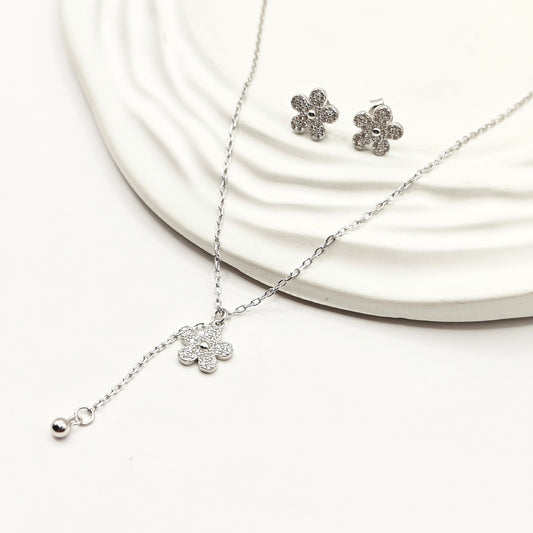 Flower Jewellery set 925 silver
