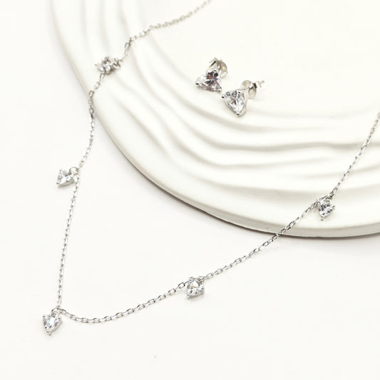 Heart Charm Jewellery set 925 Silver