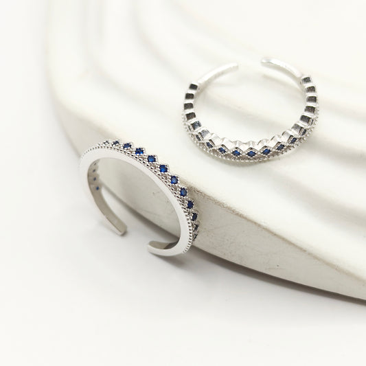 Sapphire Crown Toering 925 Silver