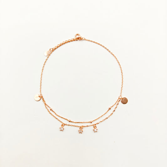 Zoe Anklet Rosegold Plated 925 Silver