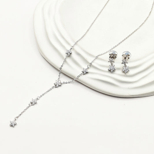 Flower Jewellery Set 925 Silver