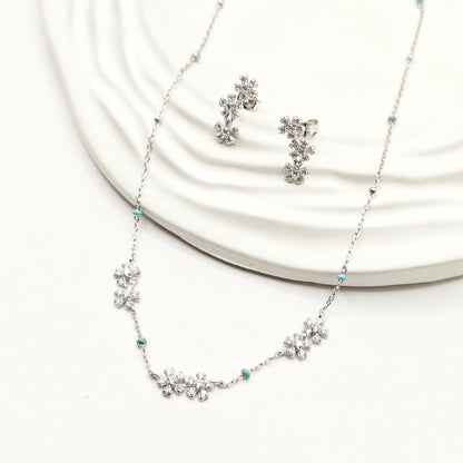 Flower Jewellery Set 925 Silver