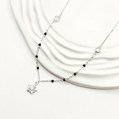Flower Mangalsutra Jewellery Set 925 Silver