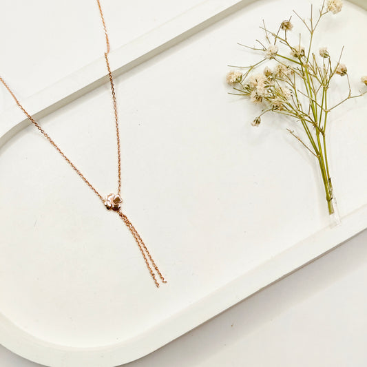 Clover Lariyant Rosegold Plated Necklace 925 Silver