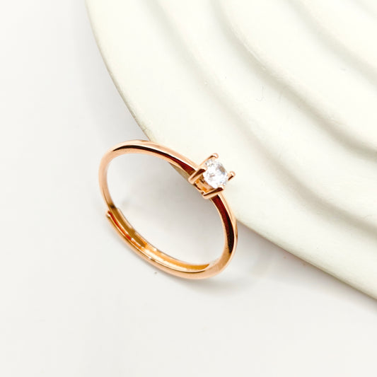 Mini Dot Rosegold Plated Ring 925 Silver
