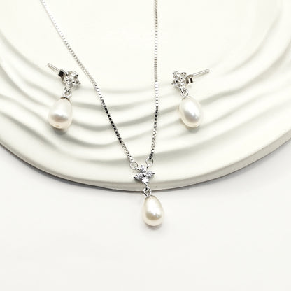 Shelly Pearl Jewellery Set 925 Silver