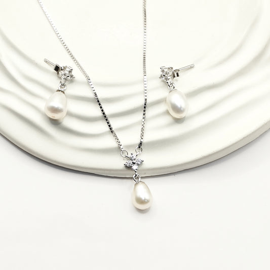Shelly Pearl Jewellery Set 925 Silver