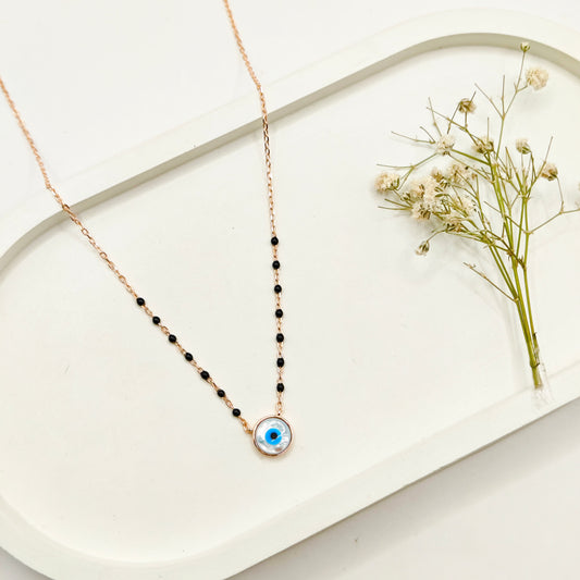 Evil Eye Rosegold Plated Mangalsutra Necklace 925 Silver