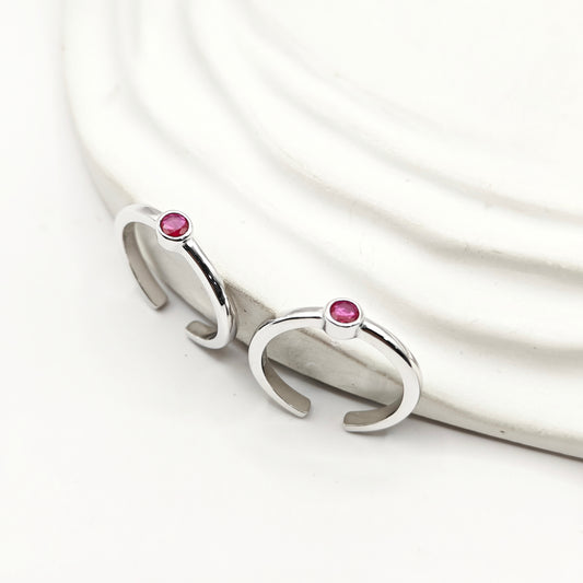Mini Dot Pink Toering 925 Silver
