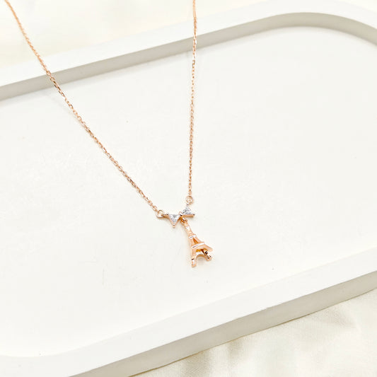 Eiffel Rosegold Plated Necklace 925 Silver