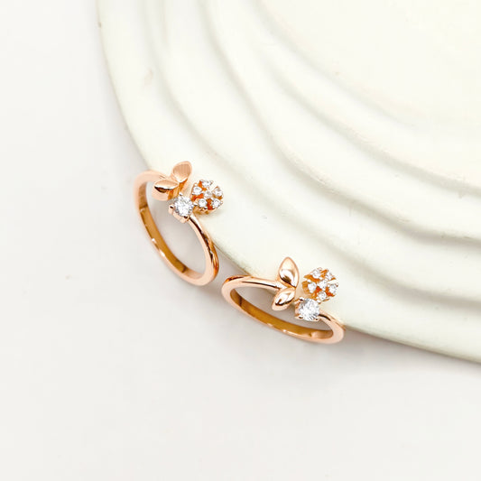 Flora Rosegold Plated Toering 925 Silver