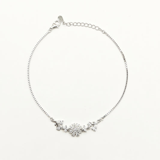Flower Anklet 925 Silver