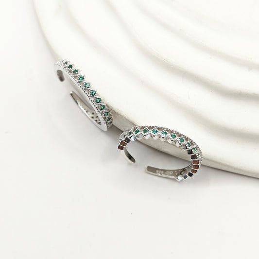 Emerald Crown Toering 925 Silver