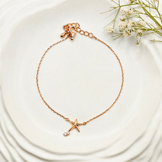 Star Rosegold Plated Bracelet 925 Silver