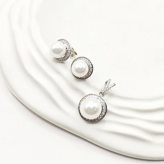 Pearl Jewellery Set 925 Silver