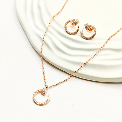 Cicilia Rosegold Plated Jewellery Set 925 silver