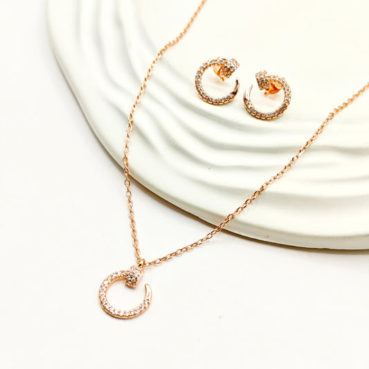 Cicilia Rosegold Plated Jewellery Set 925 silver