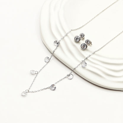 Crystal Charm Jewellery Set 925 Silver