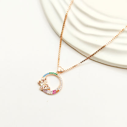 Butterfly Rosegold Plated Jewellery Set 925 Silver