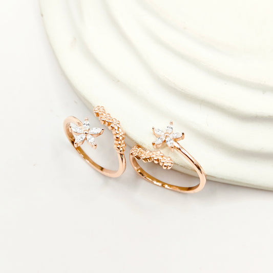 Peony Rosegold Plated Toering 925 Silver